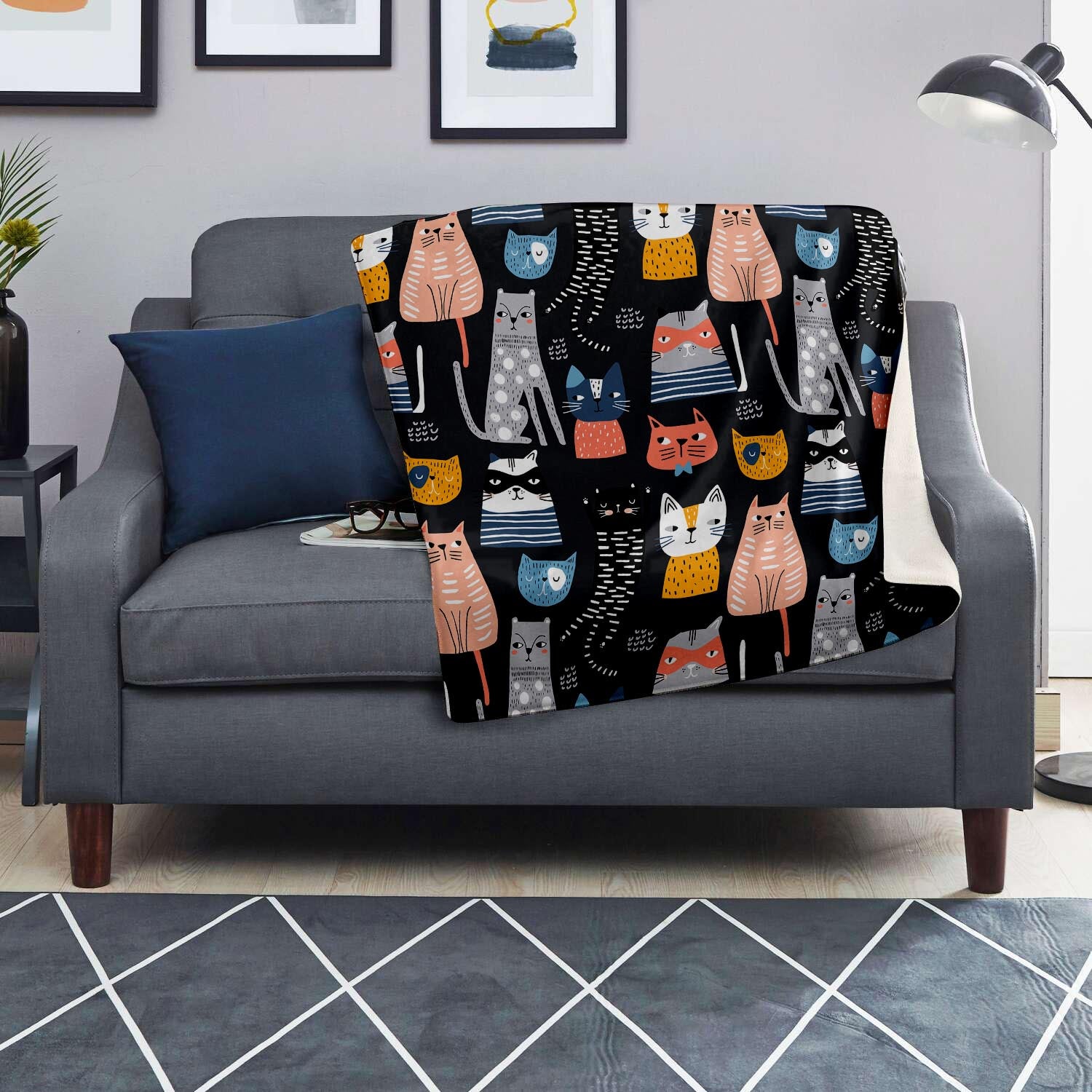 Cat Style Print Blanket-grizzshop