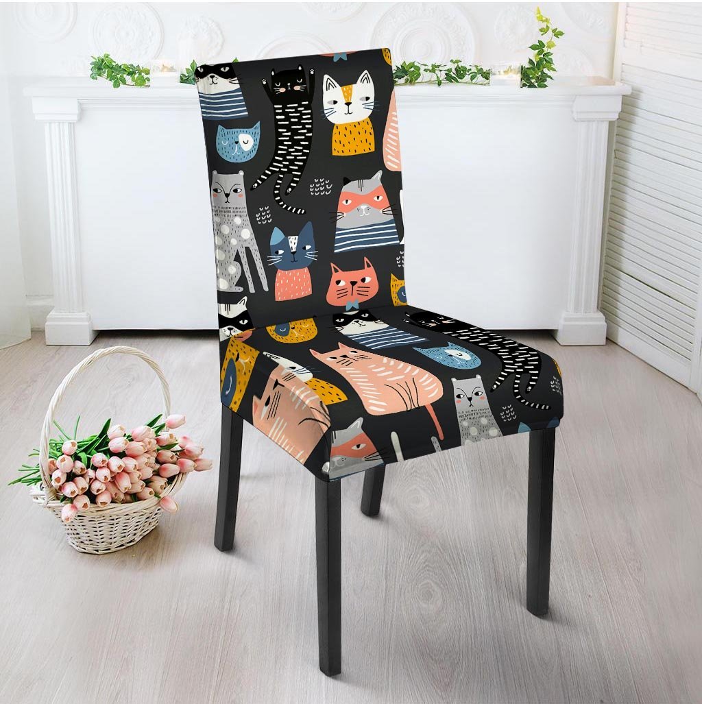 Cat Style Print Chair Cover-grizzshop