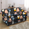 Cat Style Print Loveseat Cover-grizzshop