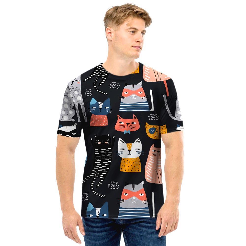 Cat Style Print Men T Shirt-grizzshop