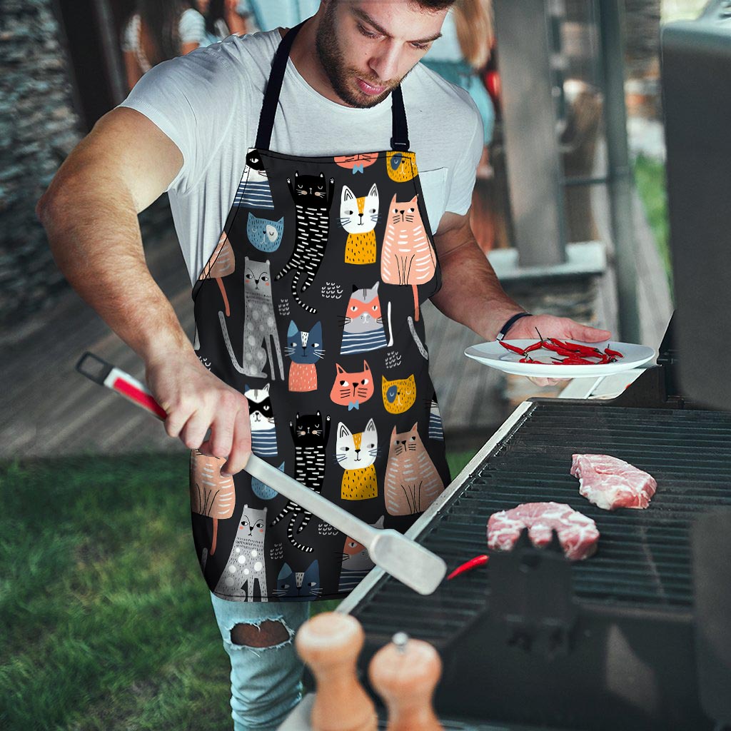 Cat Style Print Men's Apron-grizzshop