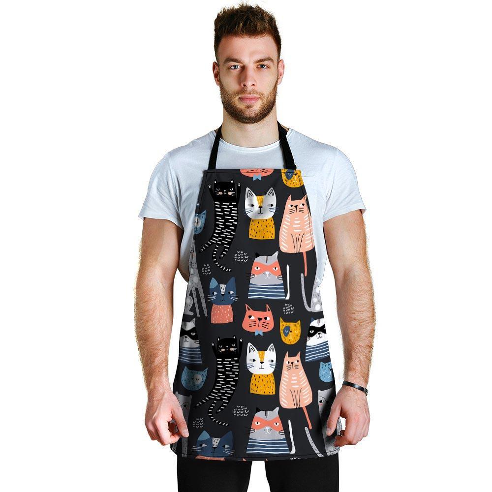 Cat Style Print Men's Apron-grizzshop