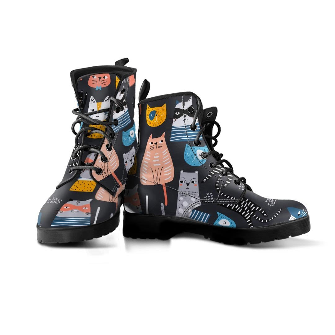 Cat Style Print Men's Boots-grizzshop