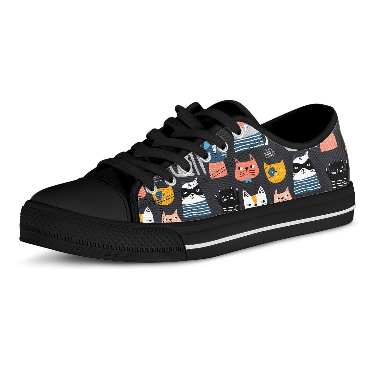 Cat Style Print Men's Low Top Shoes-grizzshop