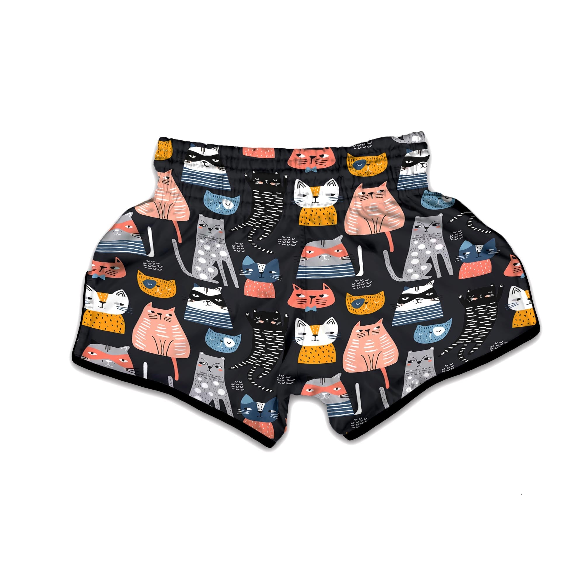 Cat Style Print Muay Thai Boxing Shorts-grizzshop