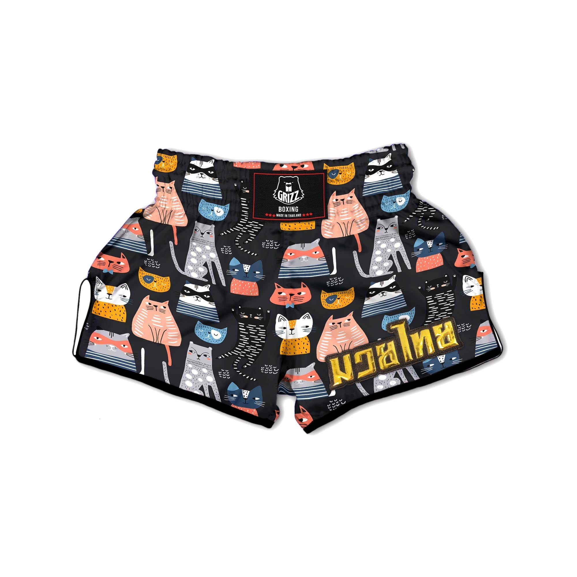 Cat Style Print Muay Thai Boxing Shorts-grizzshop