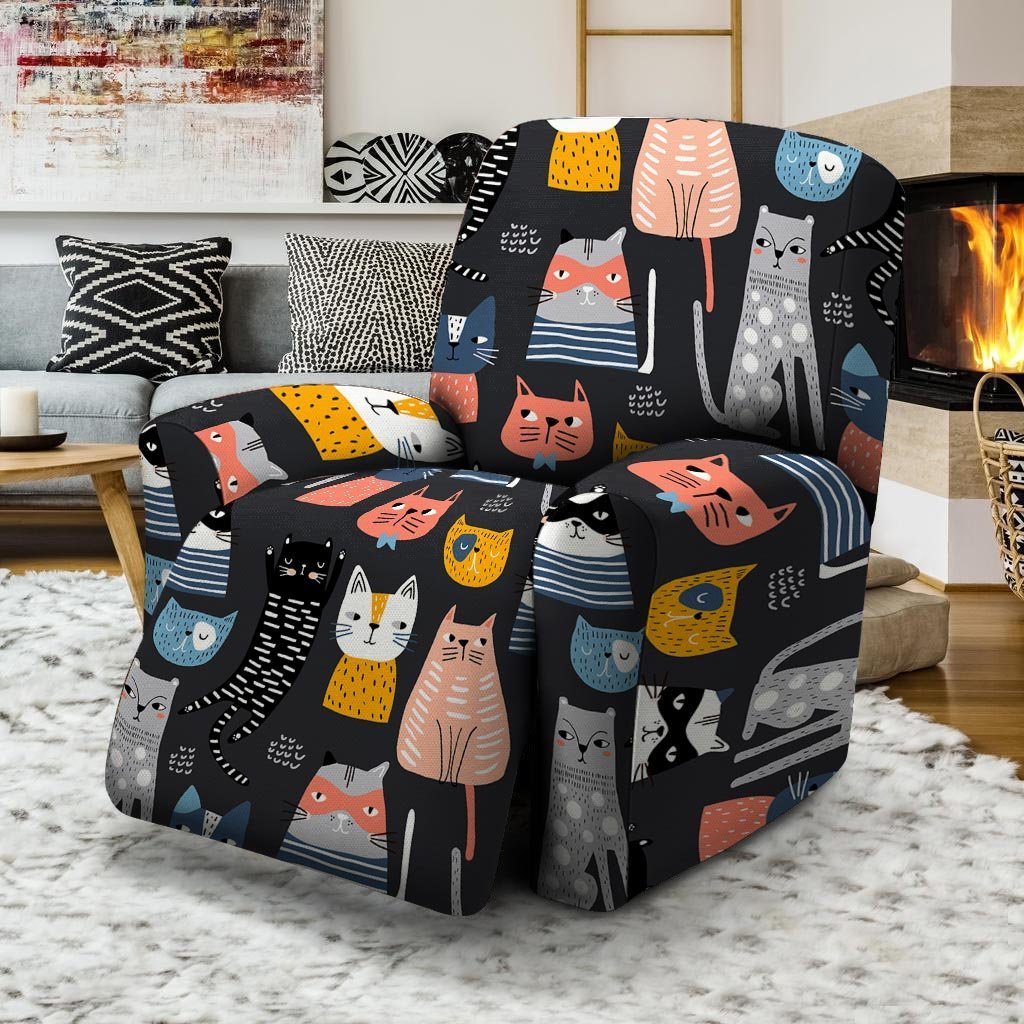 Cat Style Print Recliner Cover-grizzshop