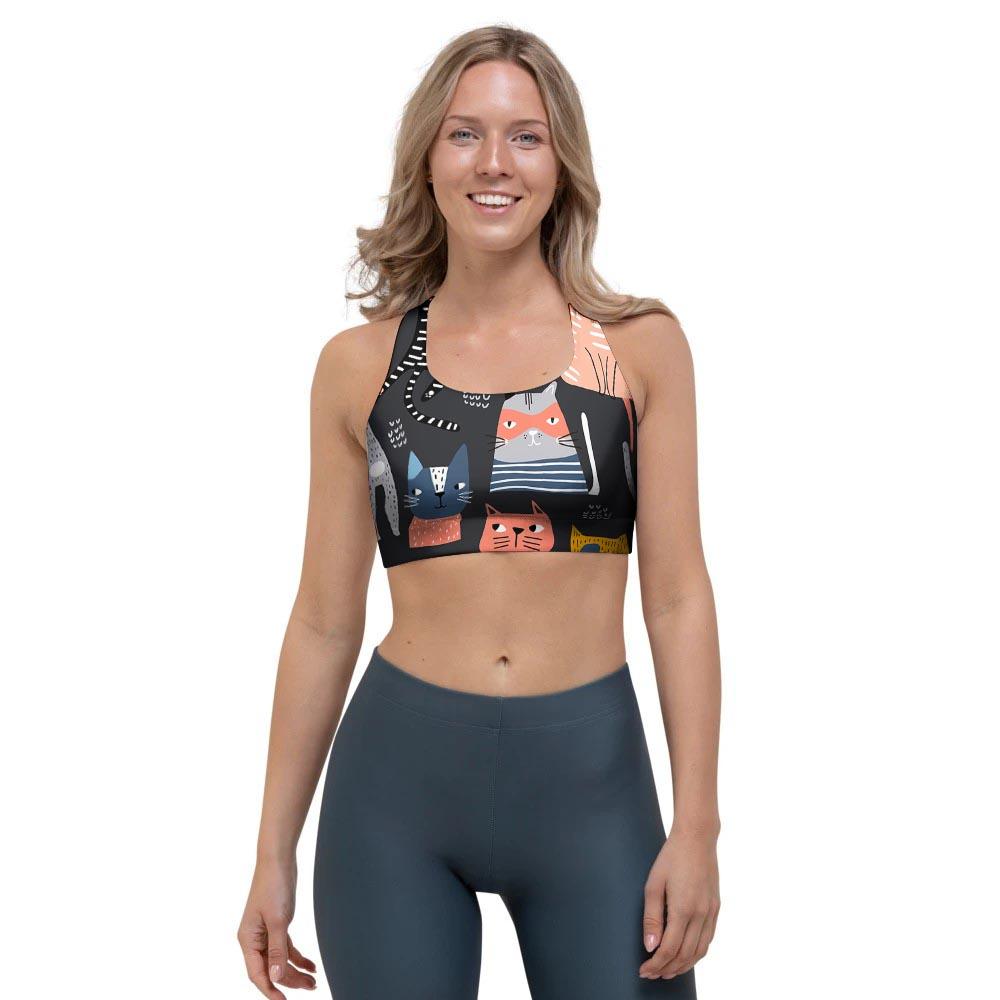 Cat Style Print Sports Bra-grizzshop