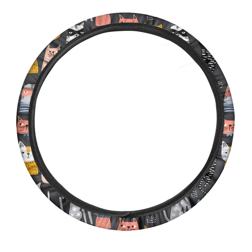 Cat Style Print Steering Wheel Cover-grizzshop