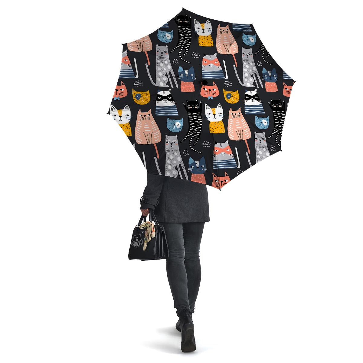 Cat Style Print Umbrella-grizzshop