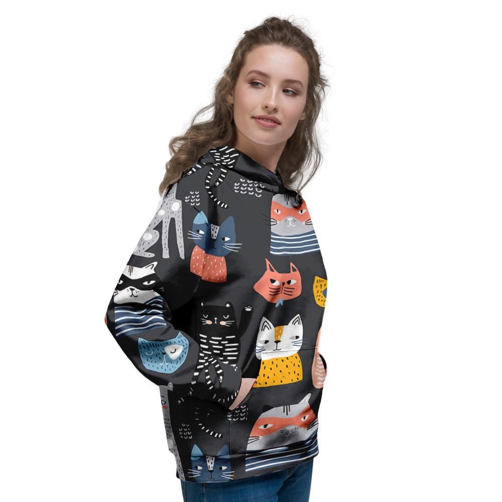 Cat Style Print Women's Hoodie-grizzshop