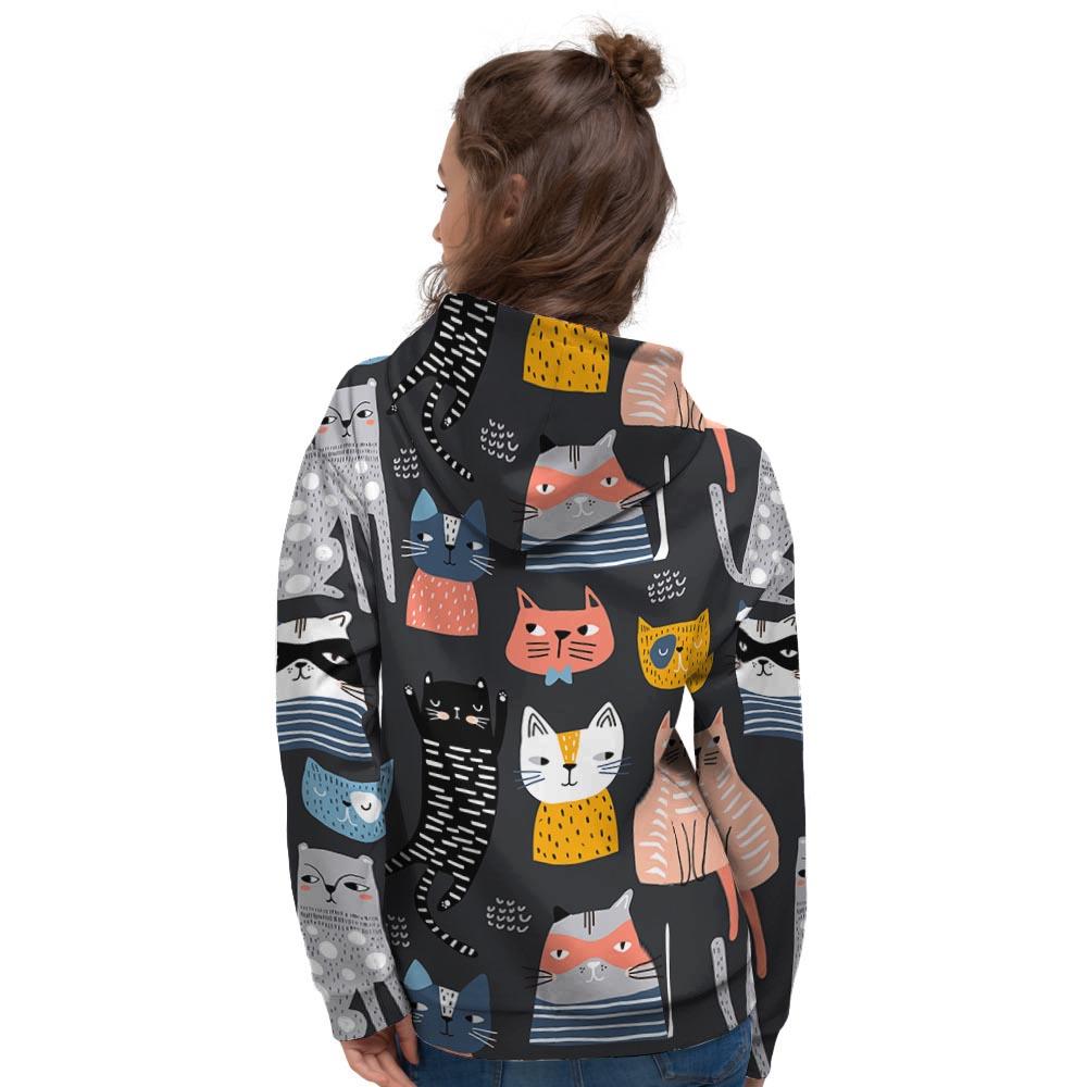 Cat Style Print Women's Hoodie-grizzshop