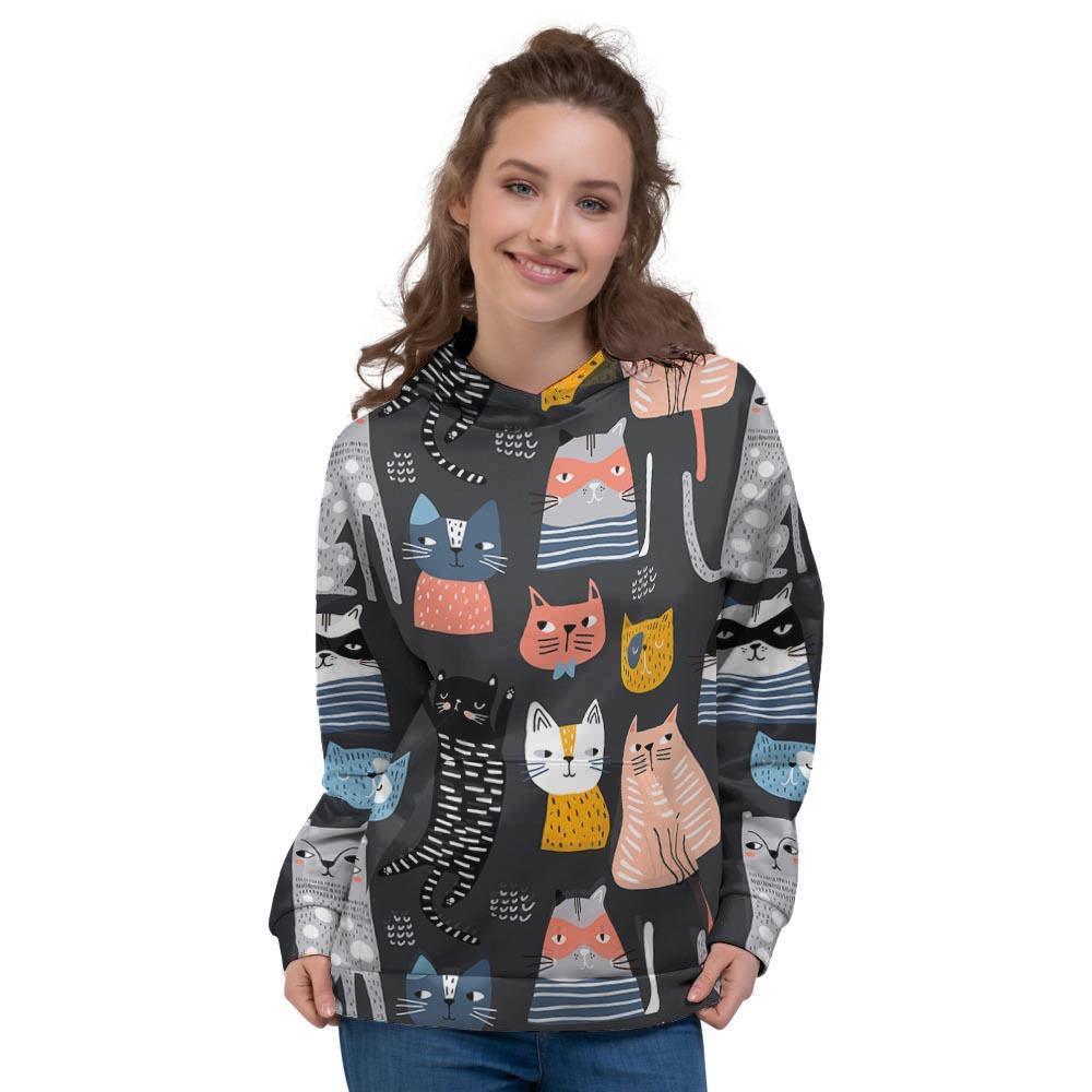 Cat Style Print Women's Hoodie-grizzshop