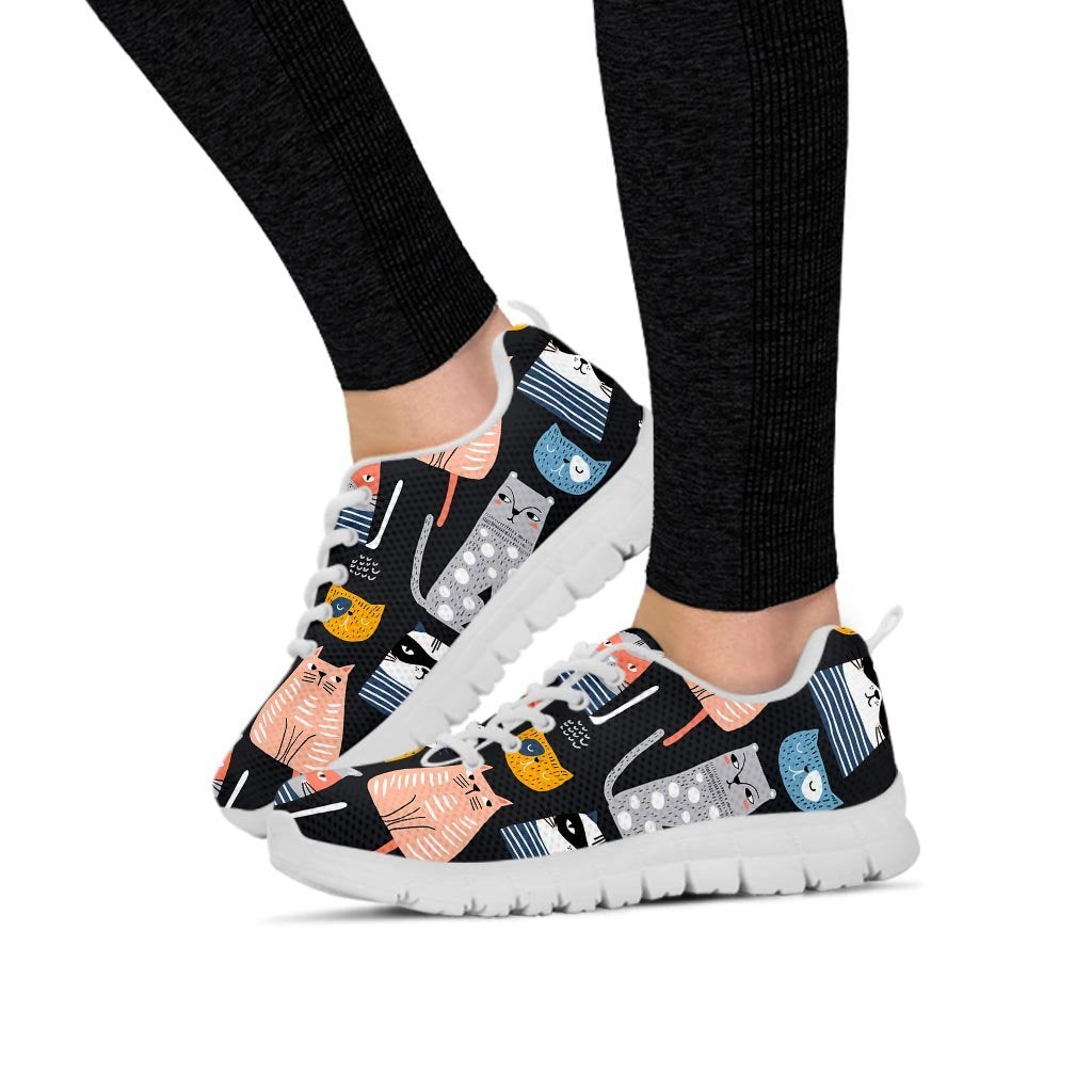 Cat Style Print Women's Sneakers-grizzshop