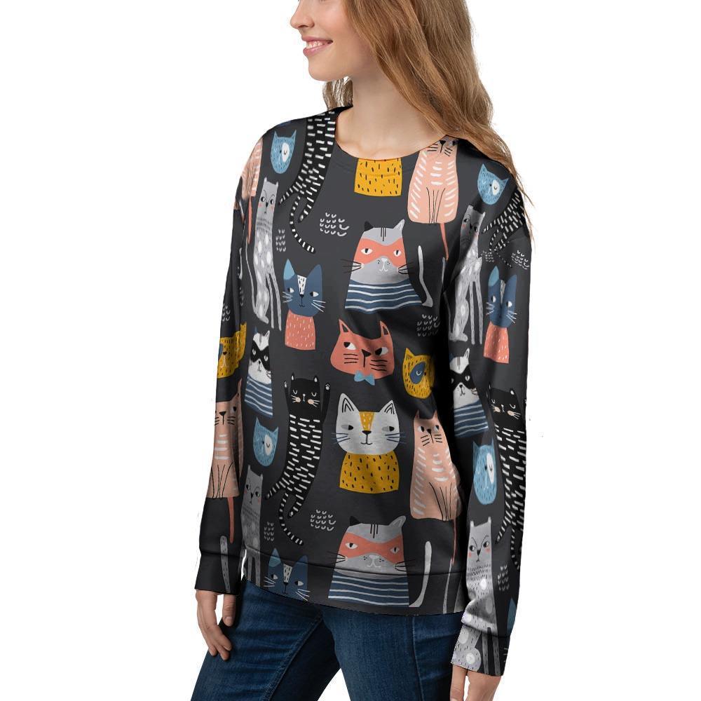 Cat Style Print Women's Sweatshirt-grizzshop