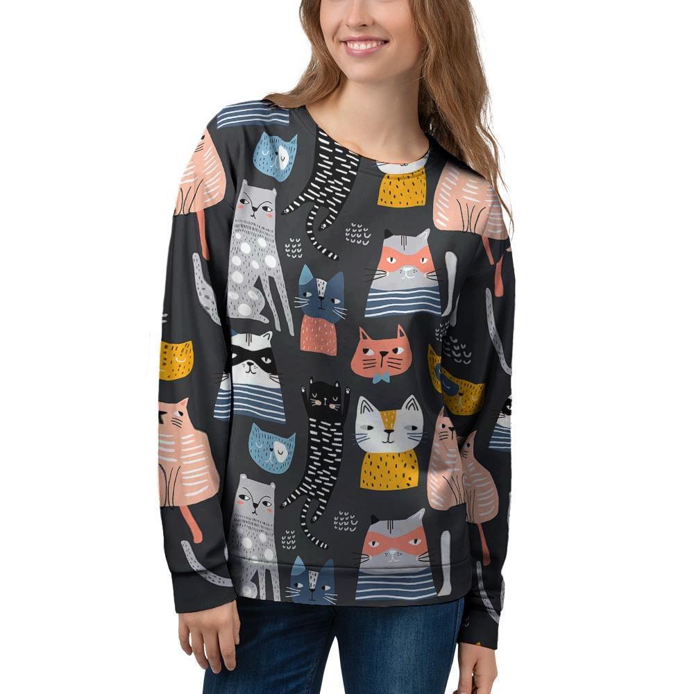 Cat Style Print Women's Sweatshirt-grizzshop