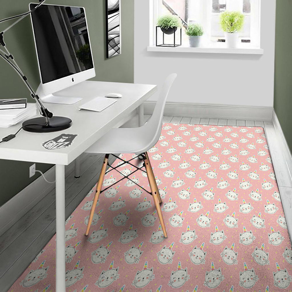 Cat Unicorn Cute Print Pattern Floor Mat-grizzshop