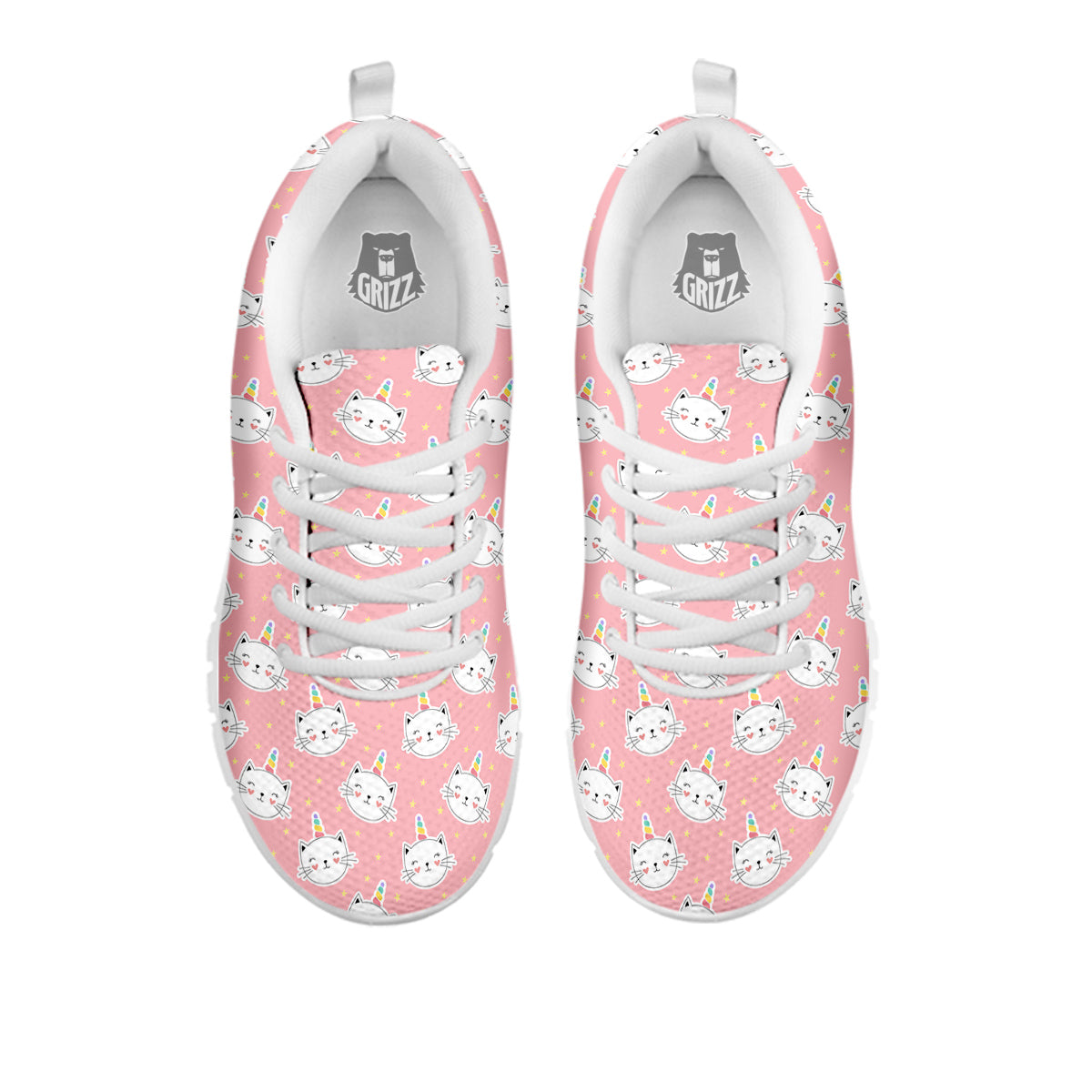 Cat Unicorn Cute Print Pattern White Sneaker-grizzshop