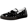 Cat Yin Yang White And Black Print Black Slip On Shoes-grizzshop