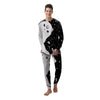 Cat Yin Yang White And Black Print Men's Pajamas-grizzshop