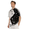 Cat Yin Yang White And Black Print Men's Short Sleeve Shirts-grizzshop