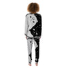 Cat Yin Yang White And Black Print Women's Pajamas-grizzshop