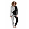 Cat Yin Yang White And Black Print Women's Pajamas-grizzshop