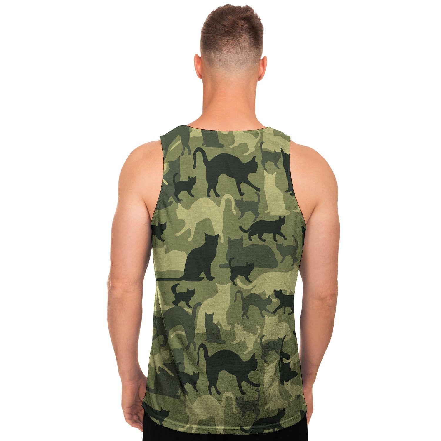 Cat Camouflage Print Men's Tank Tops-grizzshop