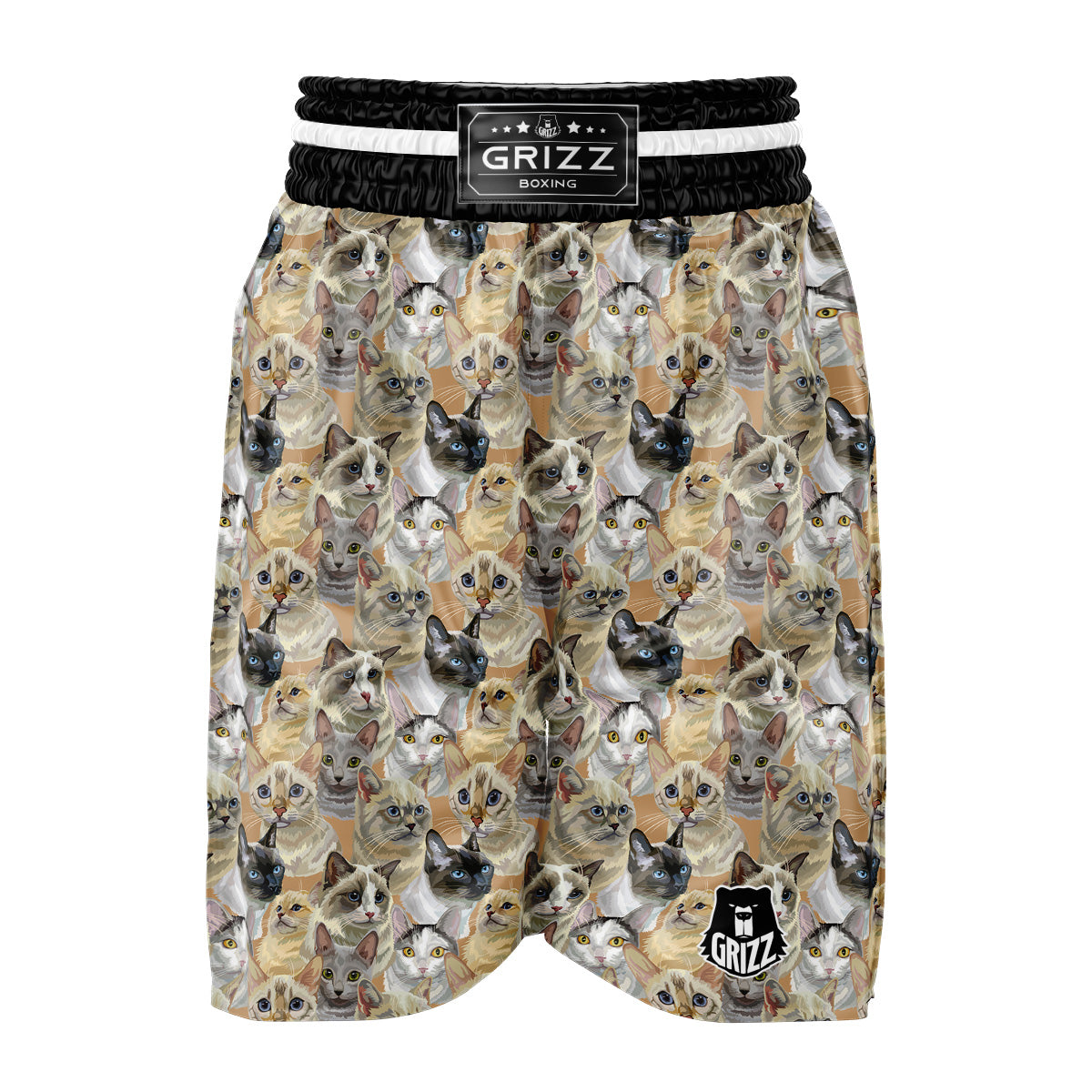 Cats Portrait Print Pattern Boxing Shorts-grizzshop