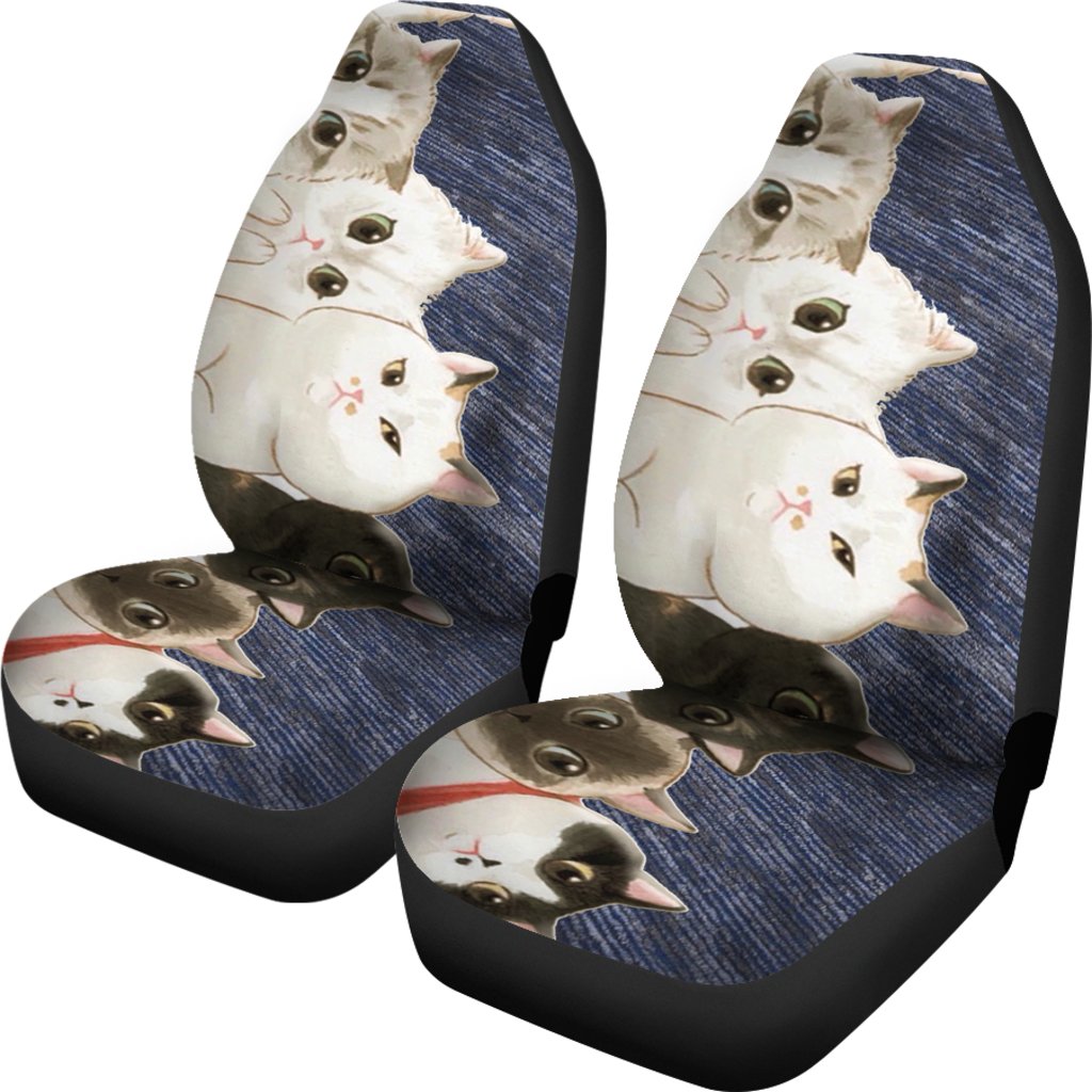 Cats - blue pattern Car Seat Cover-grizzshop