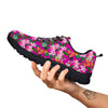 Cattleya Tropical Print Pattern Black Sneaker-grizzshop