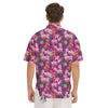 Cattleya Tropical Print Pattern Men's Short Sleeve Shirts-grizzshop