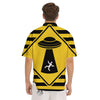 Caution Alien Abduction Warning Sign Print Men's Short Sleeve Shirts-grizzshop