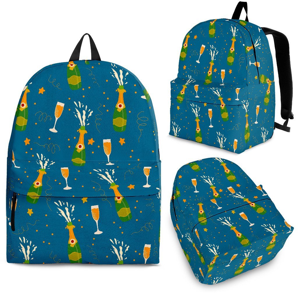 Celebrate Champagne Print Pattern Backpack-grizzshop