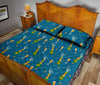 Celebrate Champagne Print Pattern Bed Set Quilt-grizzshop