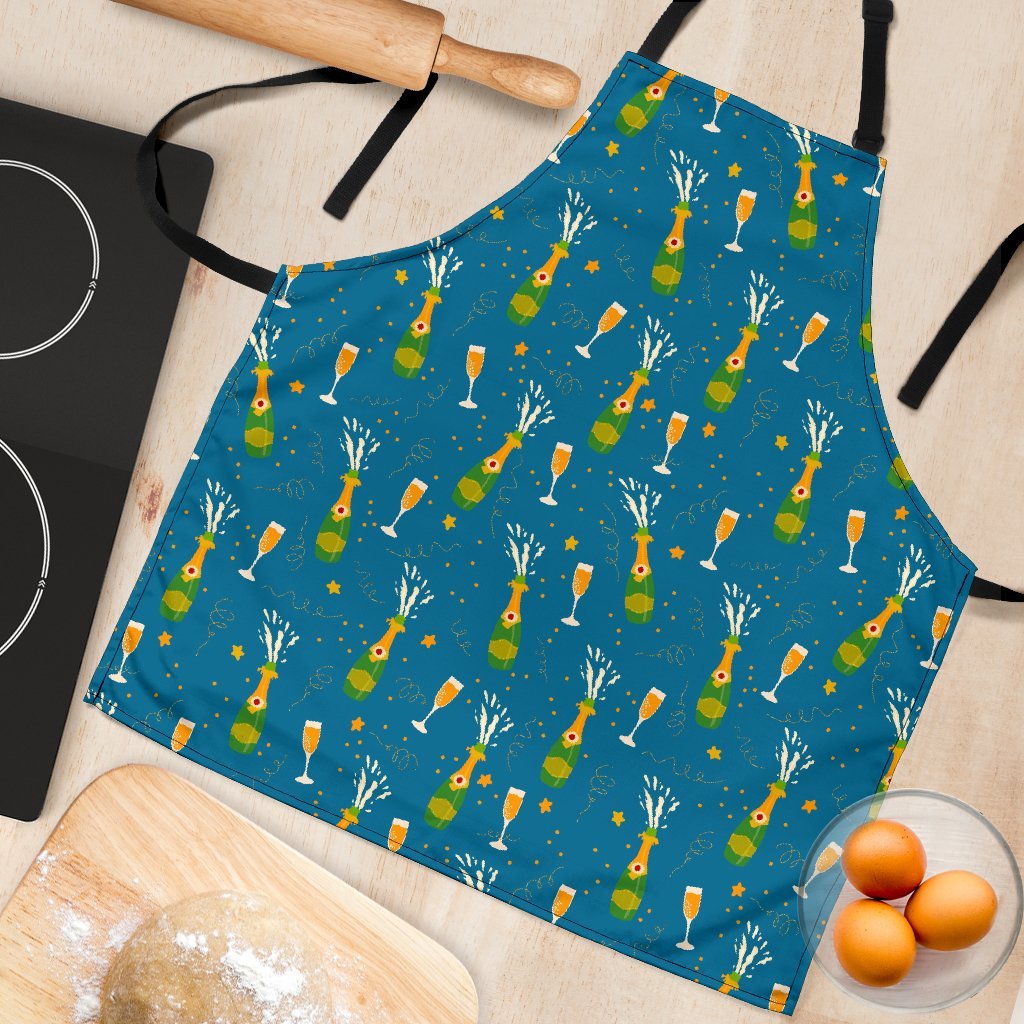 Celebrate Champagne Print Pattern Women's Apron-grizzshop