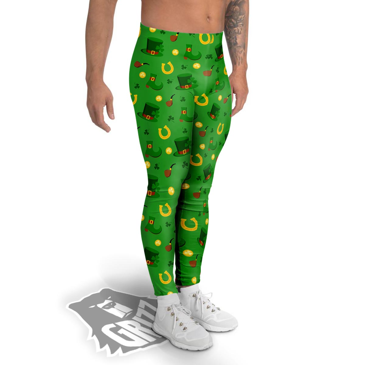 Celebration Saint Patrick's Day Print Pattern Men's Leggings-grizzshop