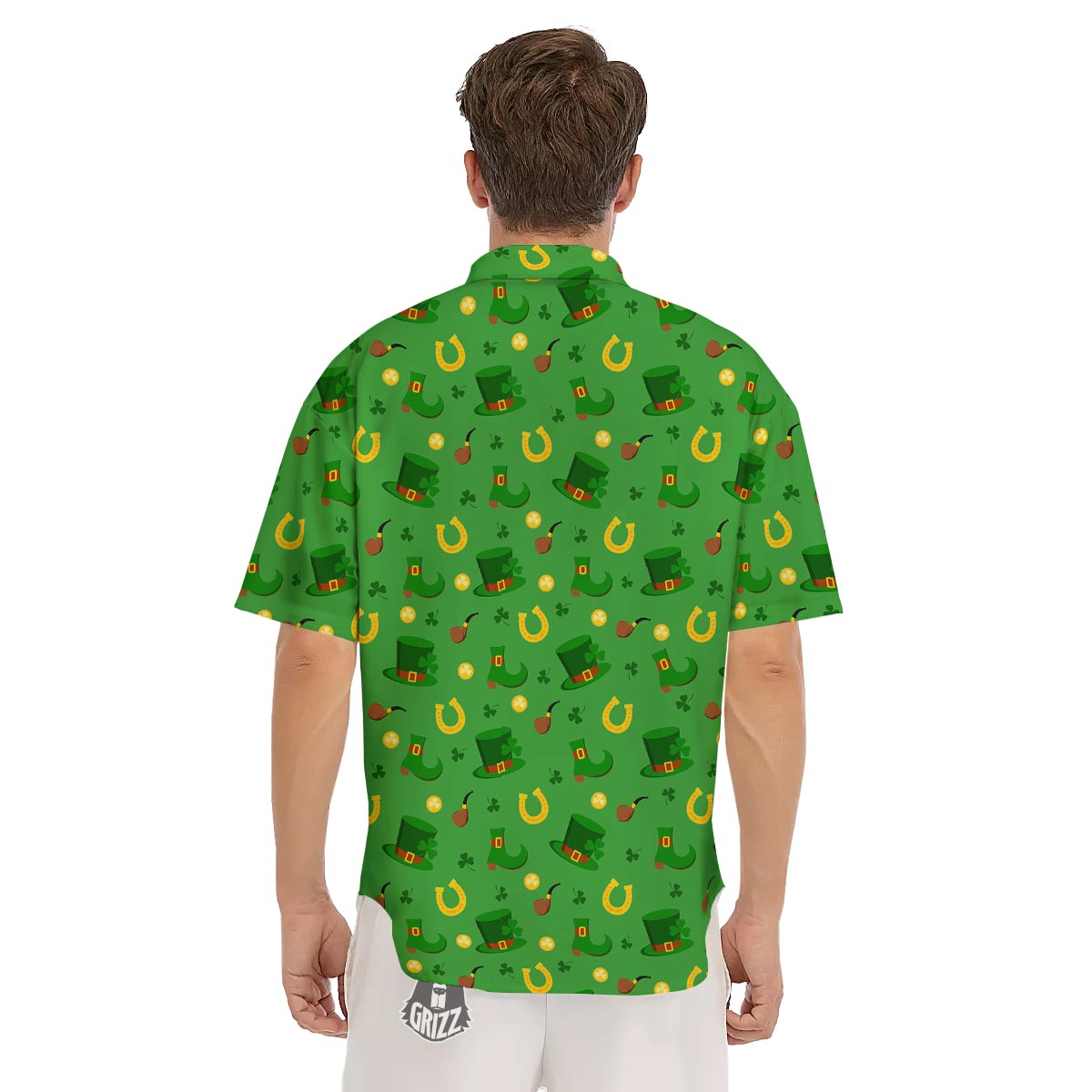 Celebration Saint Patrick's Day Print Pattern Men's Short Sleeve Shirts-grizzshop