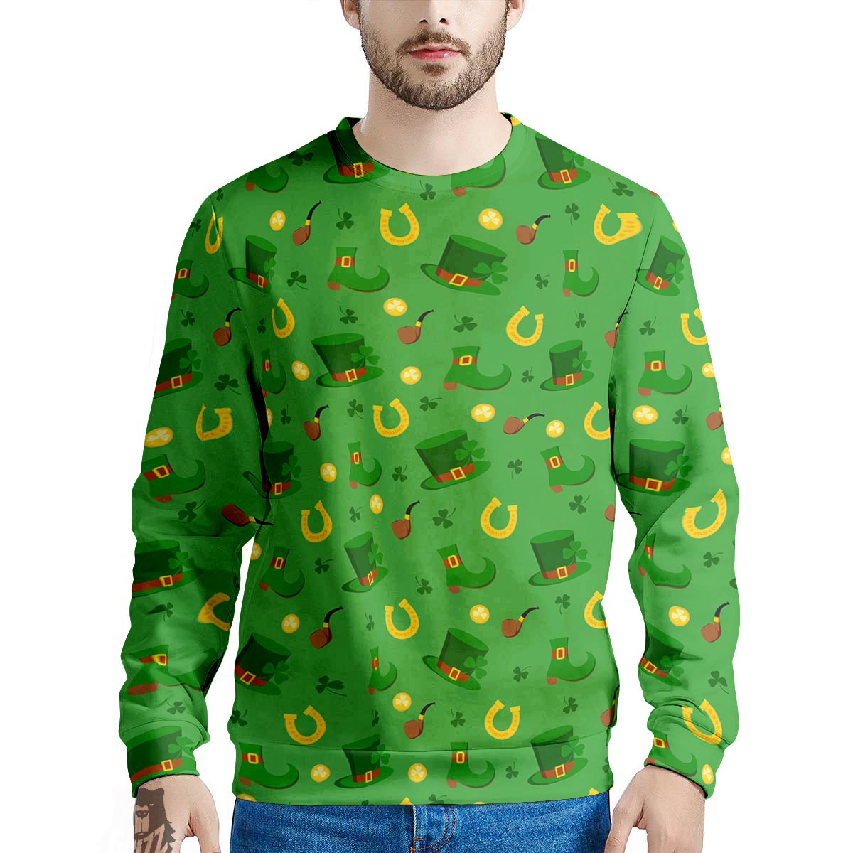 Celebration Saint Patrick's Day Print Pattern Men's Sweatshirt-grizzshop