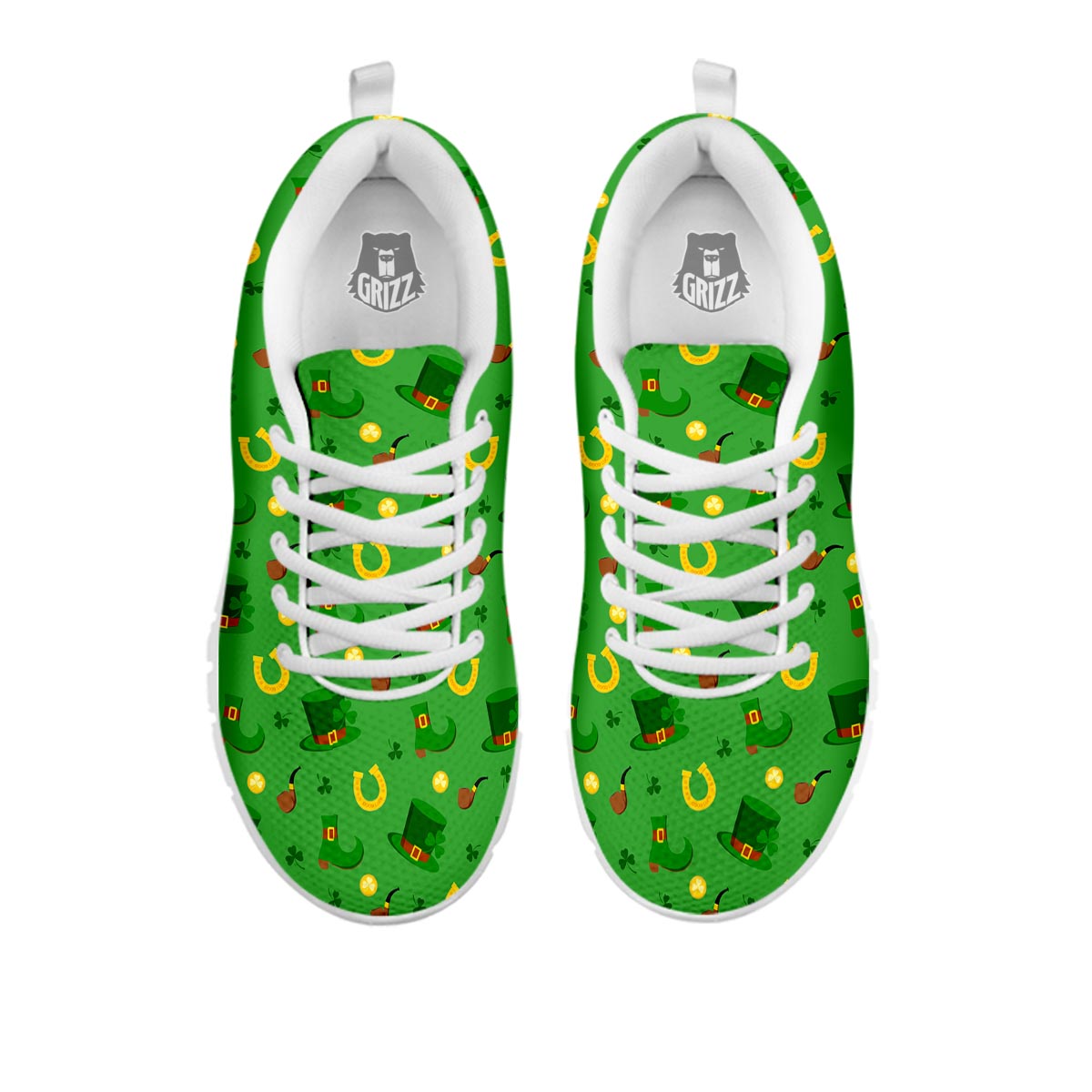 Celebration Saint Patrick's Day Print Pattern White Sneaker-grizzshop