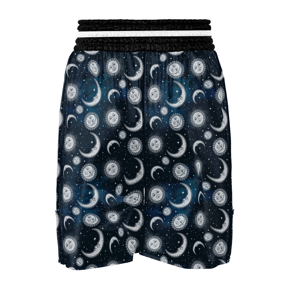 Celestial Blue And White Print Pattern Boxing Shorts-grizzshop