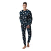 Celestial Blue And White Print Pattern Men's Pajamas-grizzshop