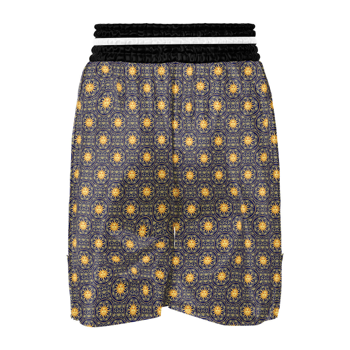 Celestial Gold And Blue Print Pattern Boxing Shorts-grizzshop