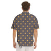 Celestial Gold And Blue Print Pattern Men's Short Sleeve Shirts-grizzshop