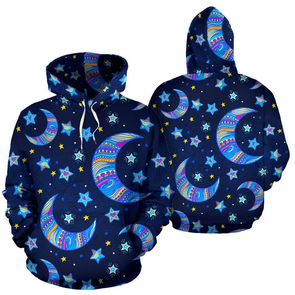 Celestial Pattern Print Men Women Pullover Hoodie-grizzshop