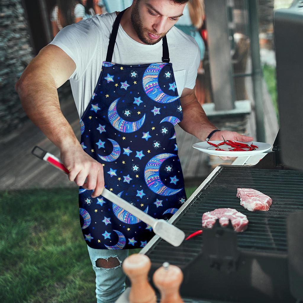 Celestial Pattern Print Men's Apron-grizzshop