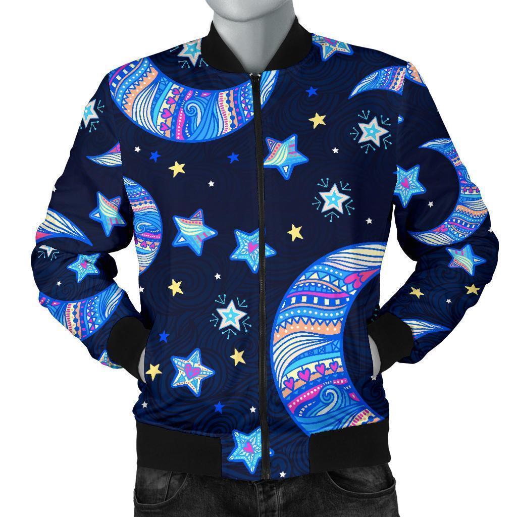 Celestial Pattern Print Men's Bomber Jacket-grizzshop