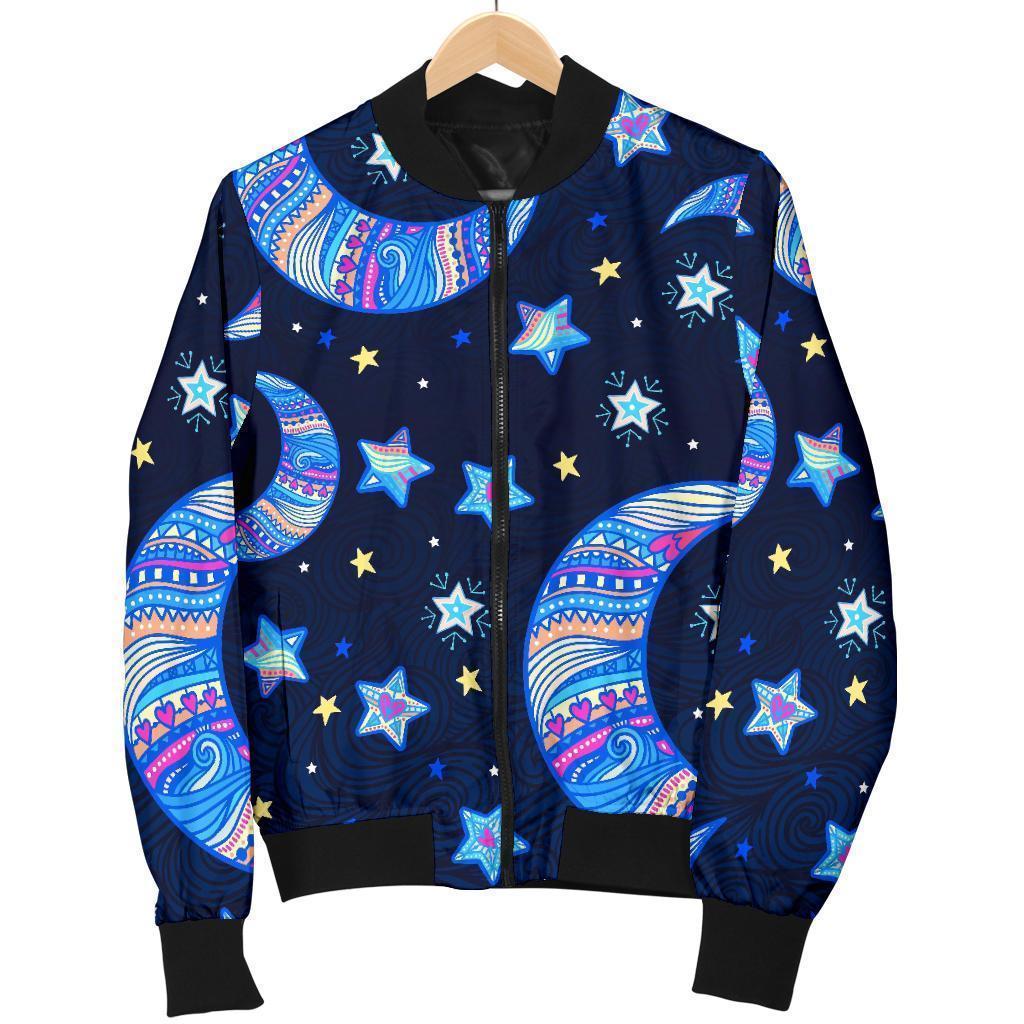 Celestial Pattern Print Men's Bomber Jacket-grizzshop