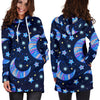 Celestial Pattern Print Women Hoodie Dress-grizzshop