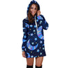 Celestial Pattern Print Women Hoodie Dress-grizzshop